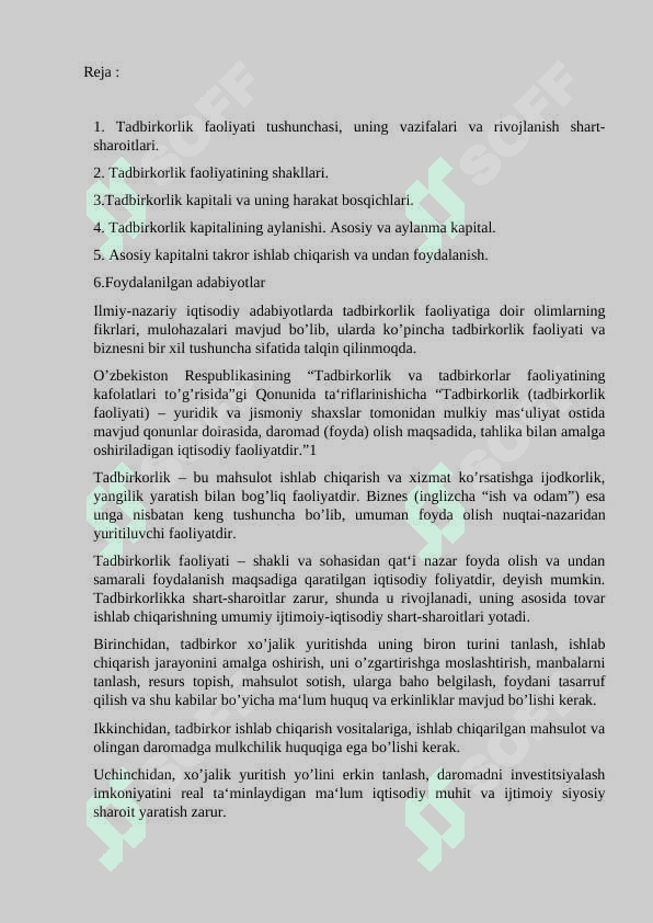 TADBIRKORLIK KAPITALIDAN SAMARALI FOYDALANISH MASALALARI 2