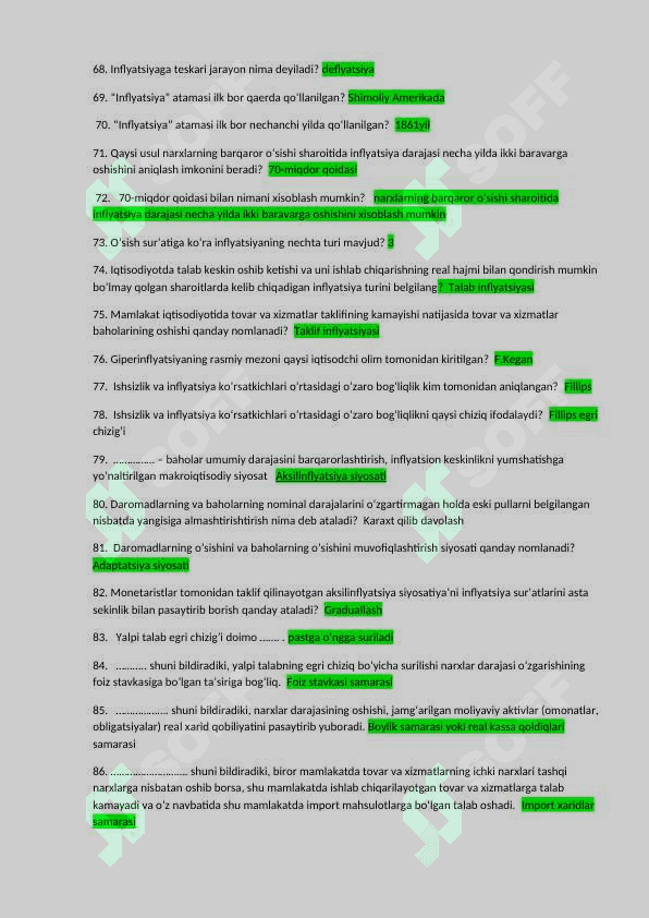 Makroiqtisodiyot fanidan test savollari va javoblari. 4