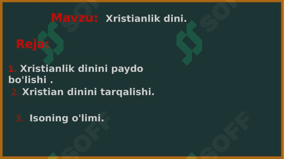 Xristianlik dinni bilan tanishish 2