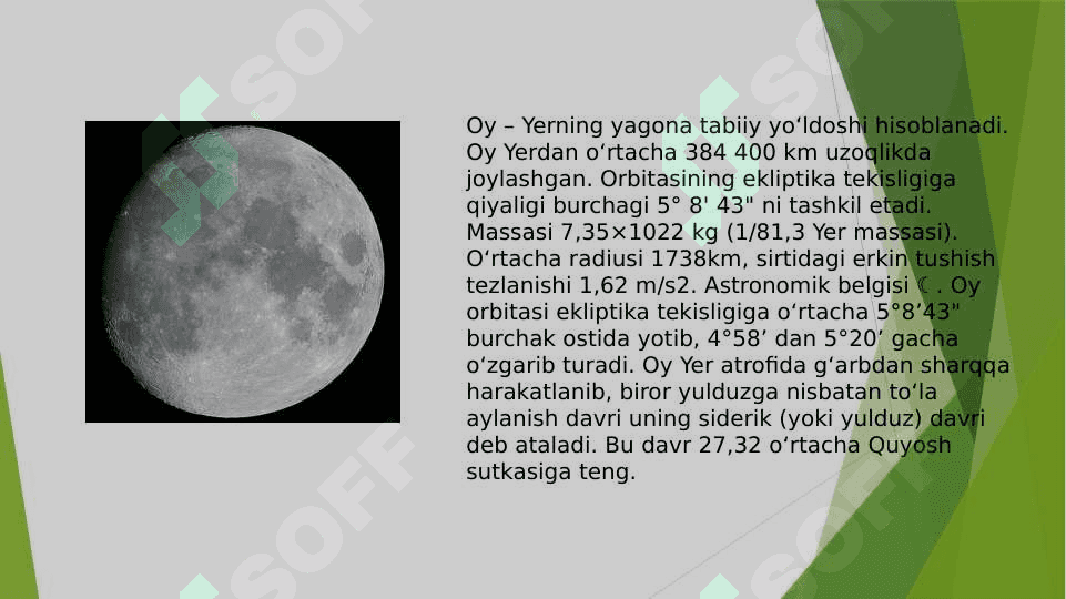 Oy-yerning tabiiy yo’ldoshi 2