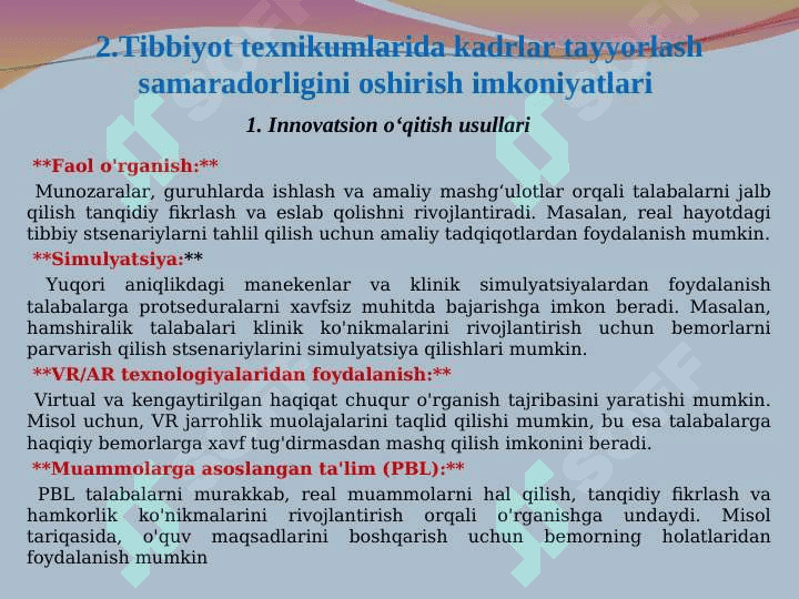Tibbiyot texnikumlarida ta’lim samaradorligini oshirish 4