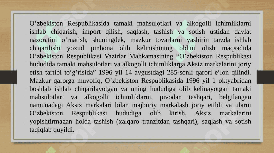 Aksiz solig'ining amal qilishida aksiz markalarini qo'llashning ahamiyati 2