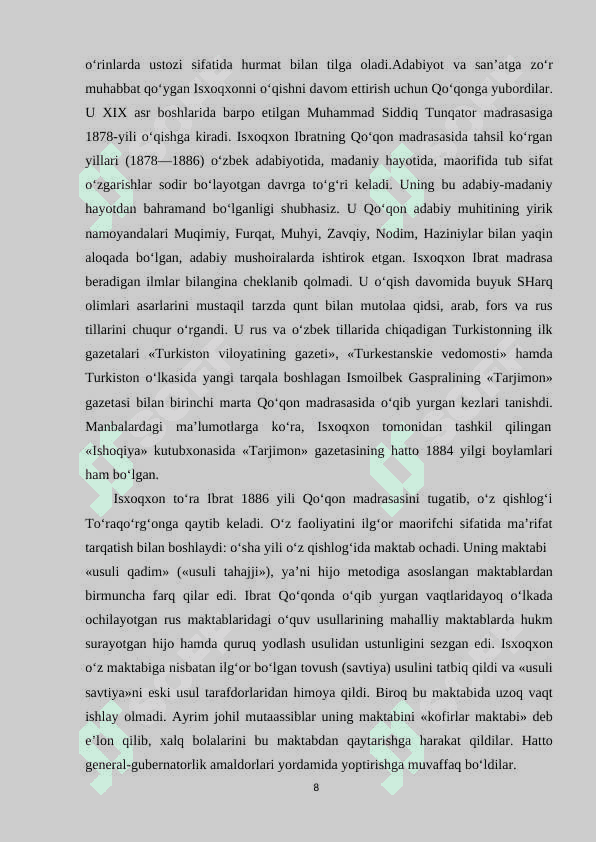 Isxoqxon Ibrat hаyoti vа fаоliyati tаriхshunоsligi 6