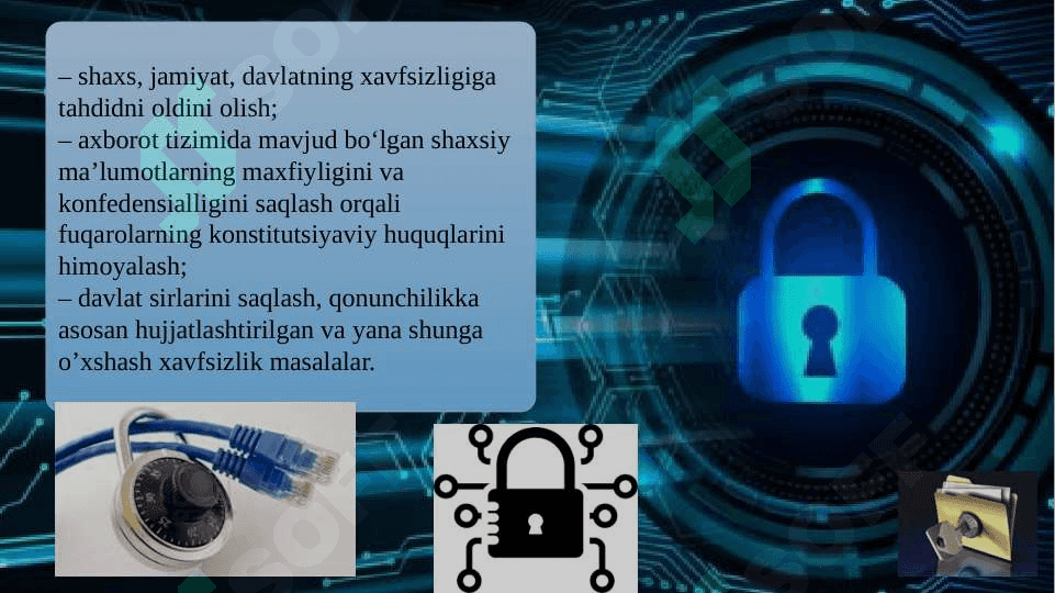 “Axborot xavfsizligining huquqiy va tashkiliy ta’minoti” 5