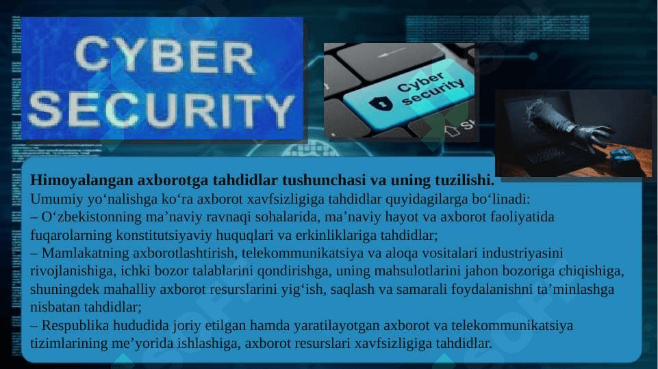 “Axborot xavfsizligining huquqiy va tashkiliy ta’minoti” 6