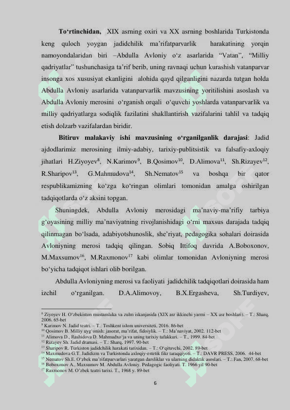 JADIDCHILIK MA’RIFATPARVARLIK HARAKATI TAKOMILIDA ABDULLA AVLONIYNING TARIXIY XIZMATLARI 6