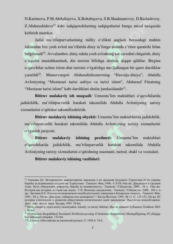 JADIDCHILIK MA’RIFATPARVARLIK HARAKATI TAKOMILIDA ABDULLA AVLONIYNING TARIXIY XIZMATLARI 7