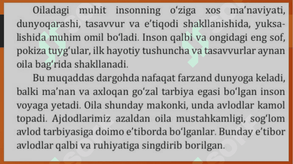 OILA MAS’ULIYATI, SHA’NI VA QADRI 2