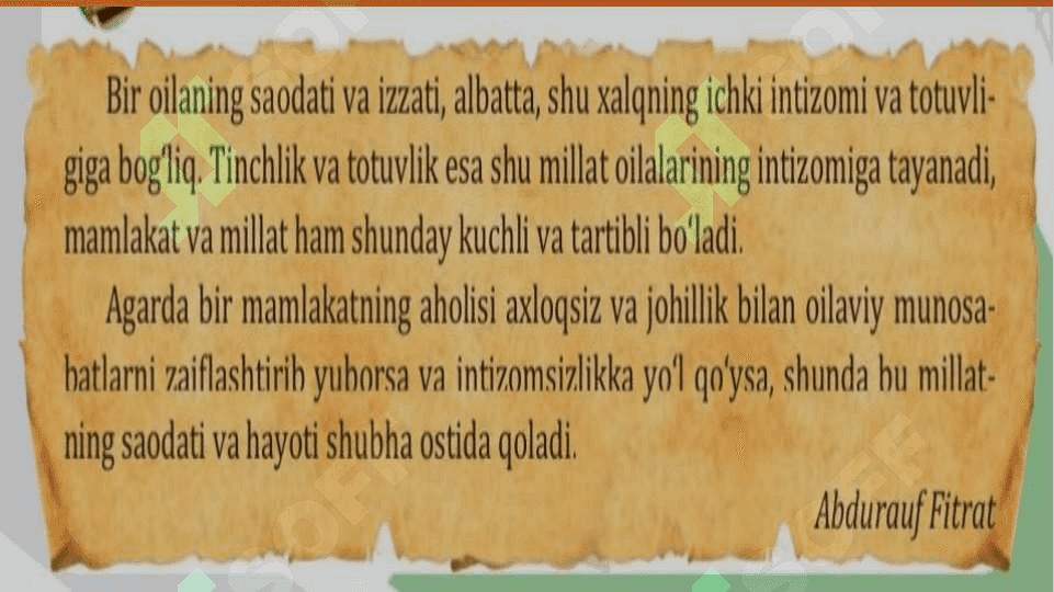 OILA MAS’ULIYATI, SHA’NI VA QADRI 4