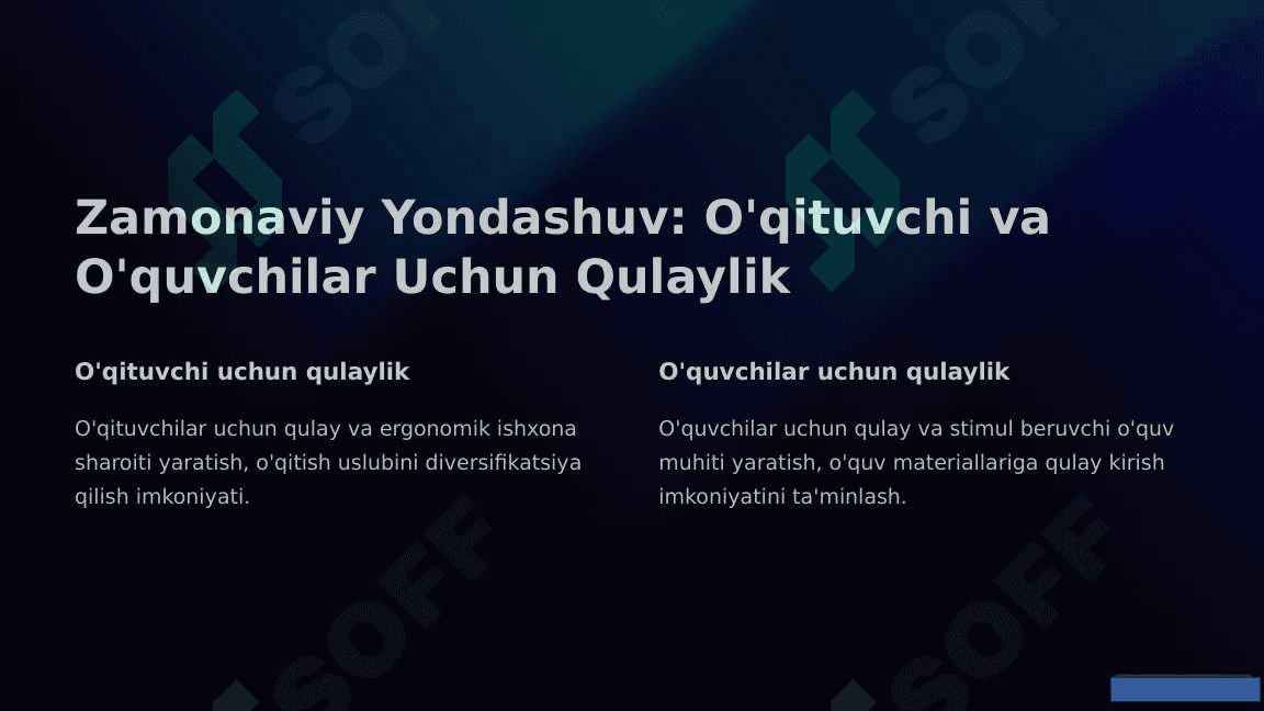 O’quv mashg’ulotlari va ma’naviy-ma’rifiy tadbirlar tashkil etish Auditoriyani Jixozlashga Kreativ Yondashuv 3