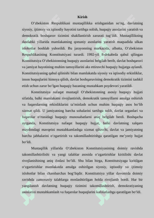 O‘zbekiston Respublikasi Konstitutsiyasining qabul qilinish tarixi (1991-2023yy.) 3