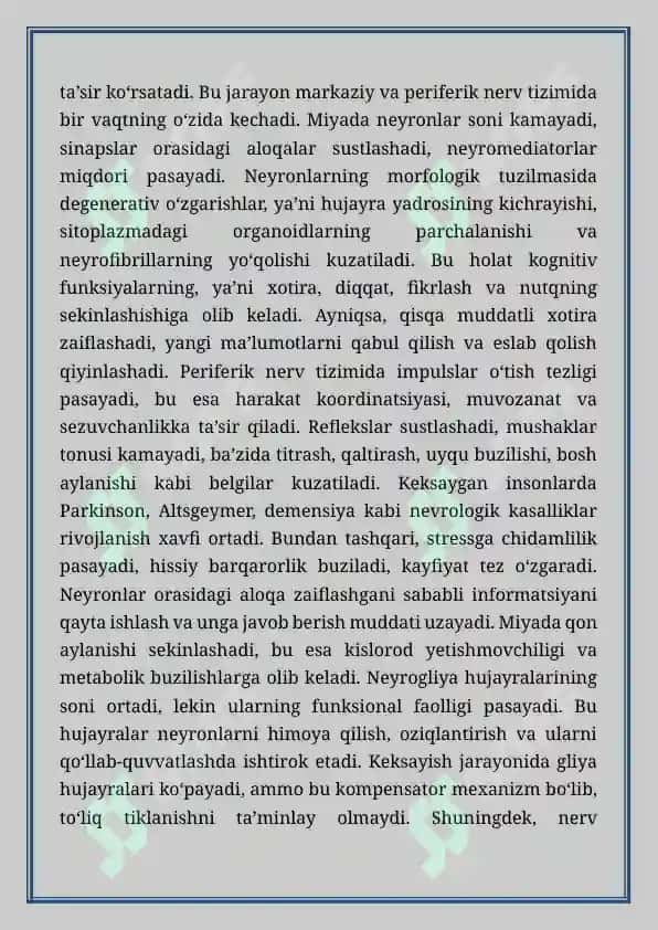 Organizmdagi Keksayish Davriga Xos O‘zgarishlar 4
