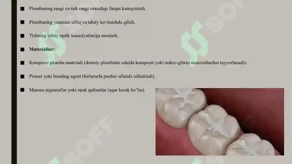 Doimiy plombalarga birlamchi pardoz berish 3