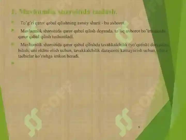 Mavhumlik va Tavakkalchilik 3