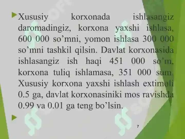Mavhumlik va Tavakkalchilik 7