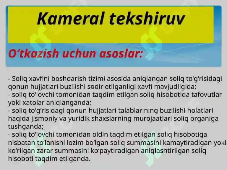 Kameral soliq tekshiruvi 3