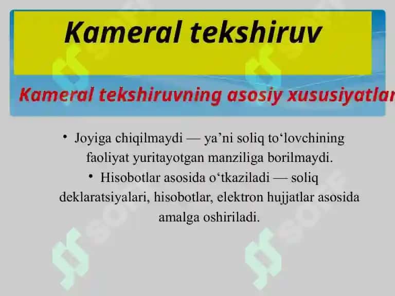 Kameral soliq tekshiruvi 6