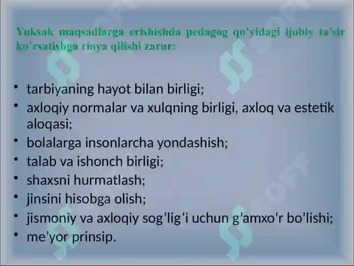 HOZIRGI KUNDA O'QITUVCHI TARBIYACHILIK MAHORATINING ASOSIY MOHIYATI 5