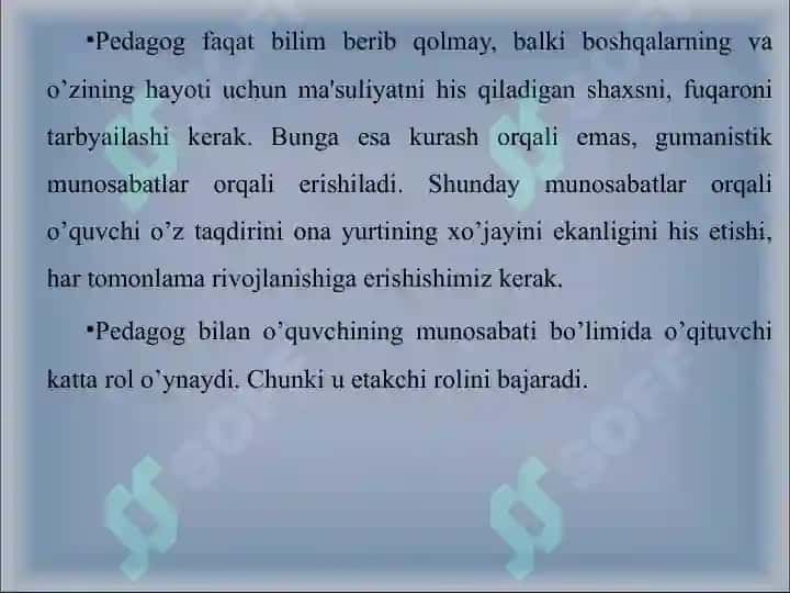 HOZIRGI KUNDA O'QITUVCHI TARBIYACHILIK MAHORATINING ASOSIY MOHIYATI 7