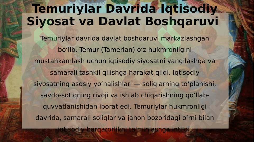 O'rta Osiyodagi Temuriylar Davrigacha Bo'lgan va Temuriylar Davridagi Iqtisodiy G'oyalar 4