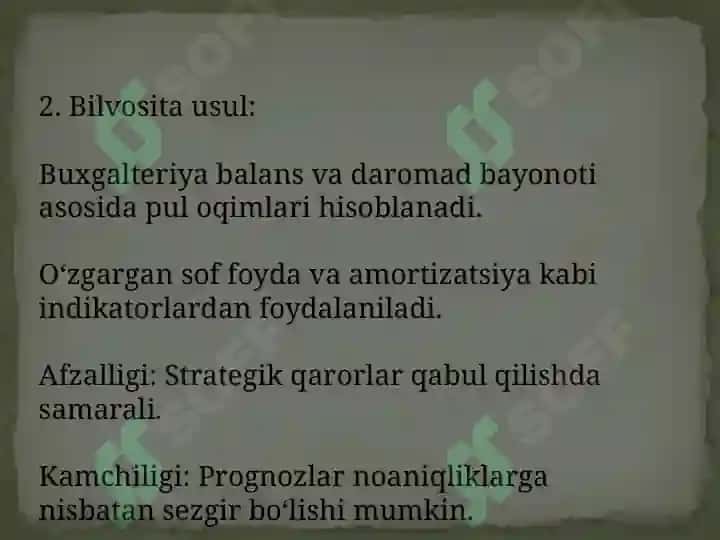 Pul oqimlarini pragnozlash 6