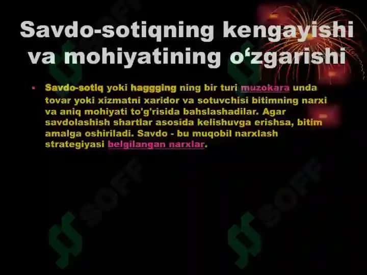 Savdo-sotiqning kengayishi va mohiyatining ozgarishi 2