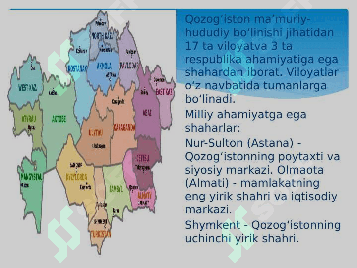 Qozog'iston Respublikasi umumiy tavsifi va Qurolli kuchlari 4