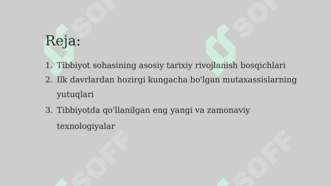 “Mutaxassislik tarixidan” mavzusini yoritish.Sohaning innovatsion yangiliklari-1 3