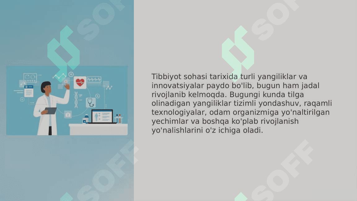 “Mutaxassislik tarixidan” mavzusini yoritish.Sohaning innovatsion yangiliklari-2 3