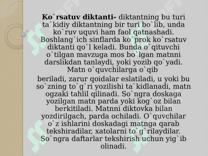 DIKTANT VA UNING TURLARI 6