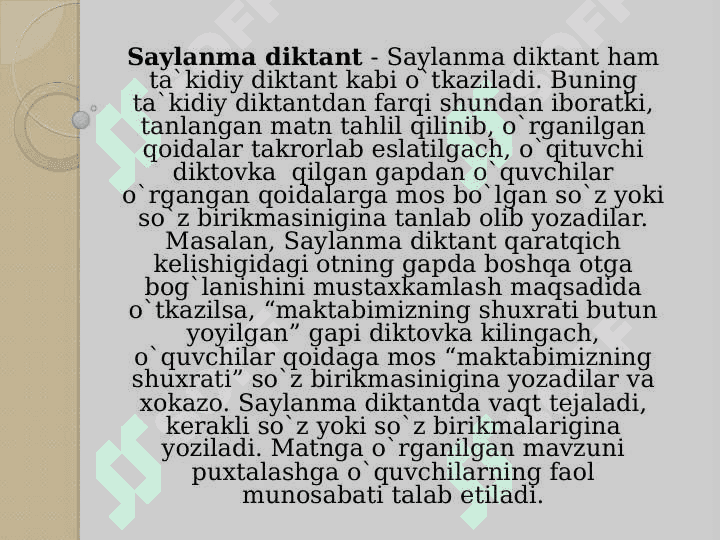DIKTANT VA UNING TURLARI 7