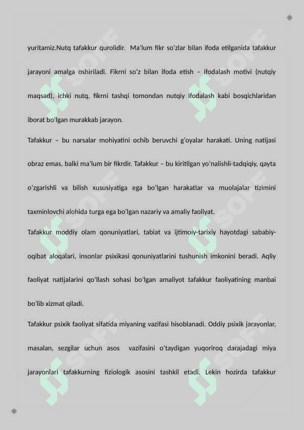 Tafakkur. Uning xususiyatlari, shakllari va turlari 5