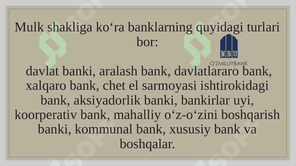 BANKLAR VA ULARNING ROLI 8