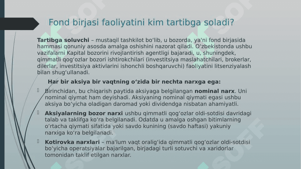 Fond birjasi va depozitariylar foliyati bilan bank tizimining o’zaro hamkorlik darajasi 4