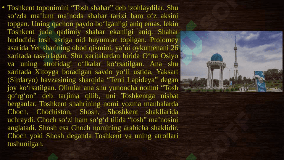 Toshkent shahri tarixiy merosi va zamonaviyligi 3