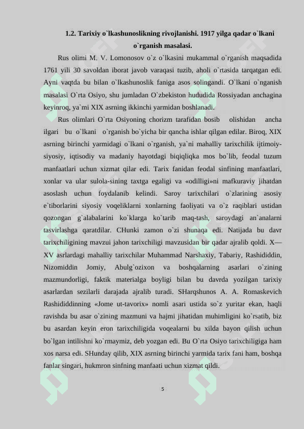O`rta Osiyo tarixini o`rganishda rus Sharqshunoslarining roli 5