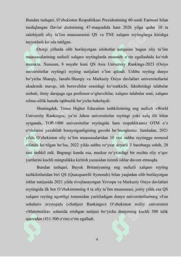 GARVARD UNIVERSITETI TARIXI VA BUGUNGI KUNDAGI FAOLIYATI BMI 4