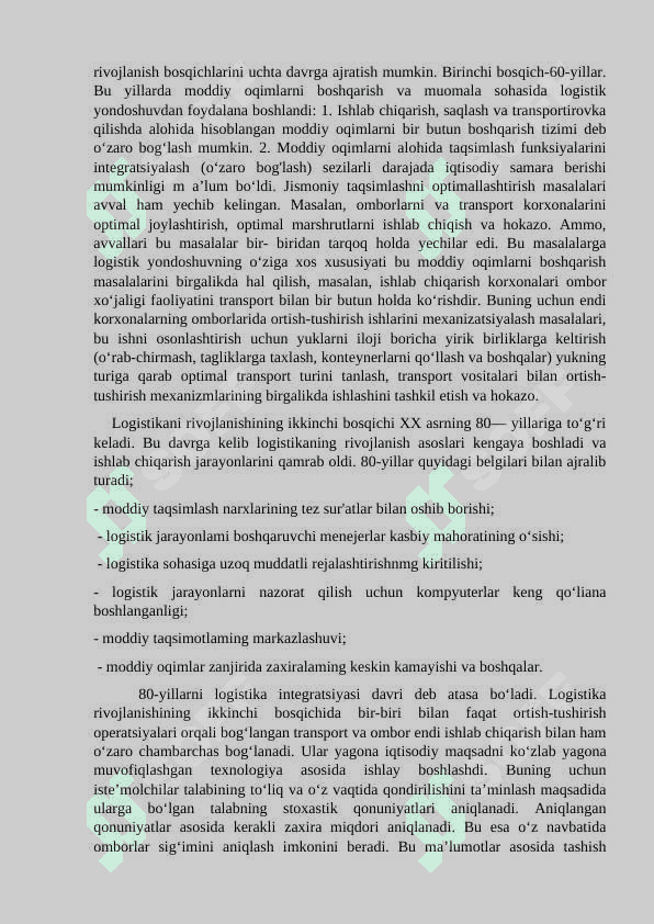 Fermada logistika boshqaruvini tashkil etish. 8