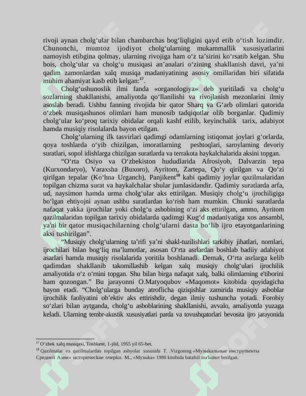 DUTOR CHOLG‘USINI TARIXIY TAKOMILLASHUV JARAYONLARI VA UNING AKUSTIK XUSUSIYATLARI. 8