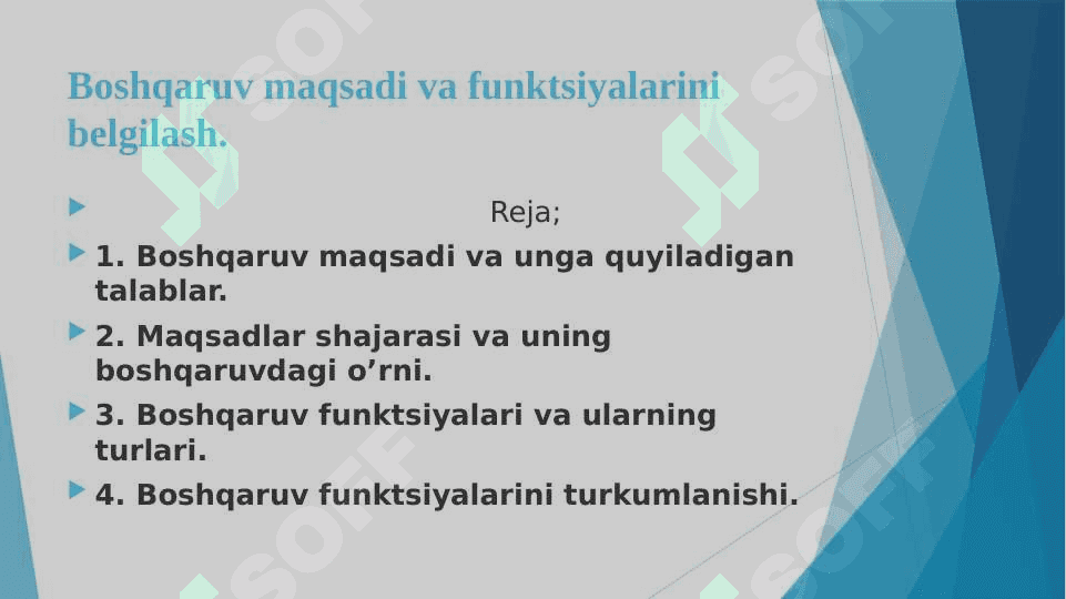 boshqaruv maqsadi va funksiyalari 2