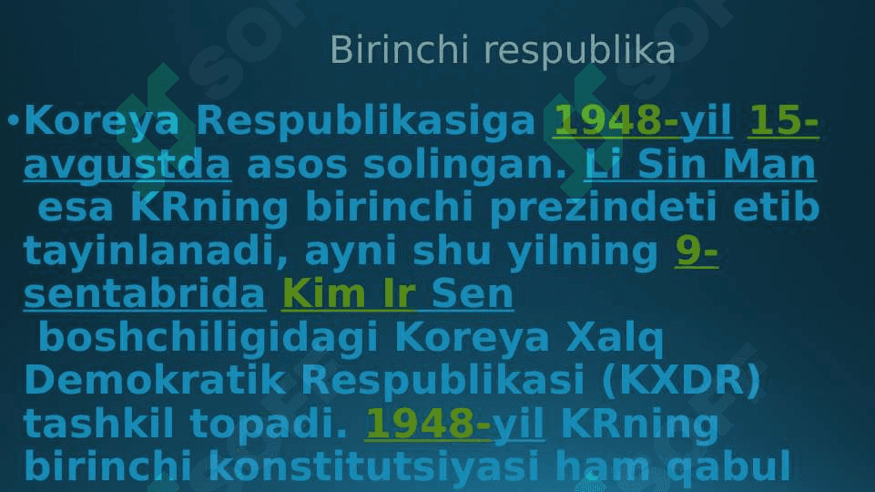 Janubiy Koreya haqida ma'lumot 2