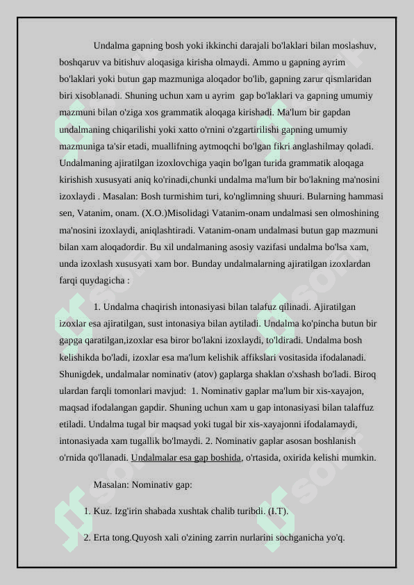 Gap bo'laklari sanalmaydigan birliklar. 3