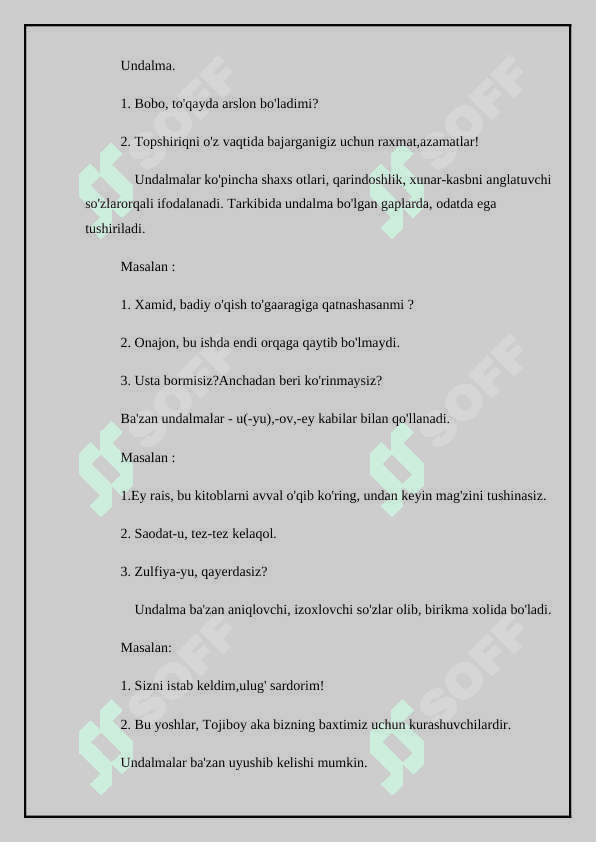 Gap bo'laklari sanalmaydigan birliklar. 4