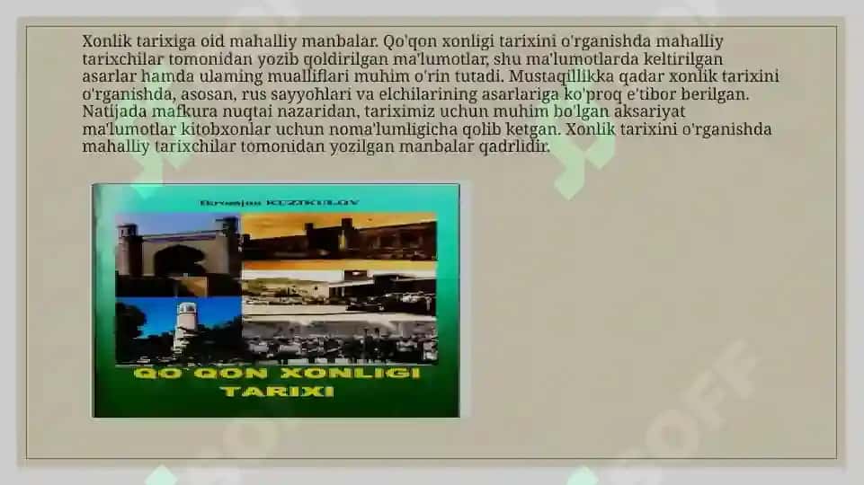 XVI-XIX asrning birinchi yarmida Qo’qon xonligi tarixshunosligi 2