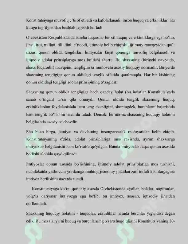 O’zbekiston Respublikasi Konstitutsiyasida insonning shaxsiy hamda siyosiy huquqlarini mustahkamlash masalalari 6