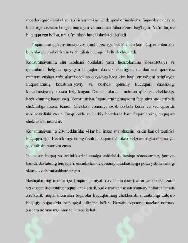 O’zbekiston Respublikasi Konstitutsiyasida insonning shaxsiy hamda siyosiy huquqlarini mustahkamlash masalalari 7