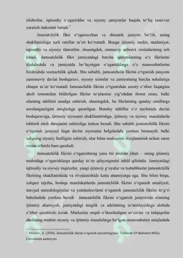 O'zbekistonda jamoatchilik fikrini o'rganish markazining faoliyati 6