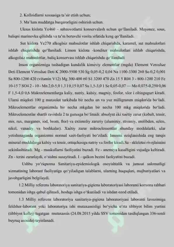 Oziq-ovqat nanunalarni laboratoriyada tekshirish 6