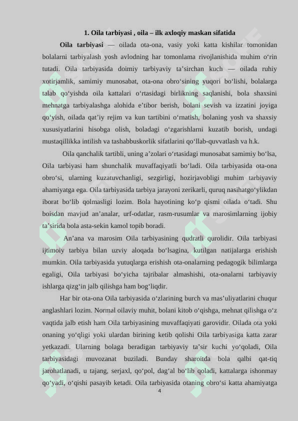 Oila tarbiyasida ko‘p uchraydigan xatoliklar va ularni oldini olish mexanizmlarini takomillashtirish 4