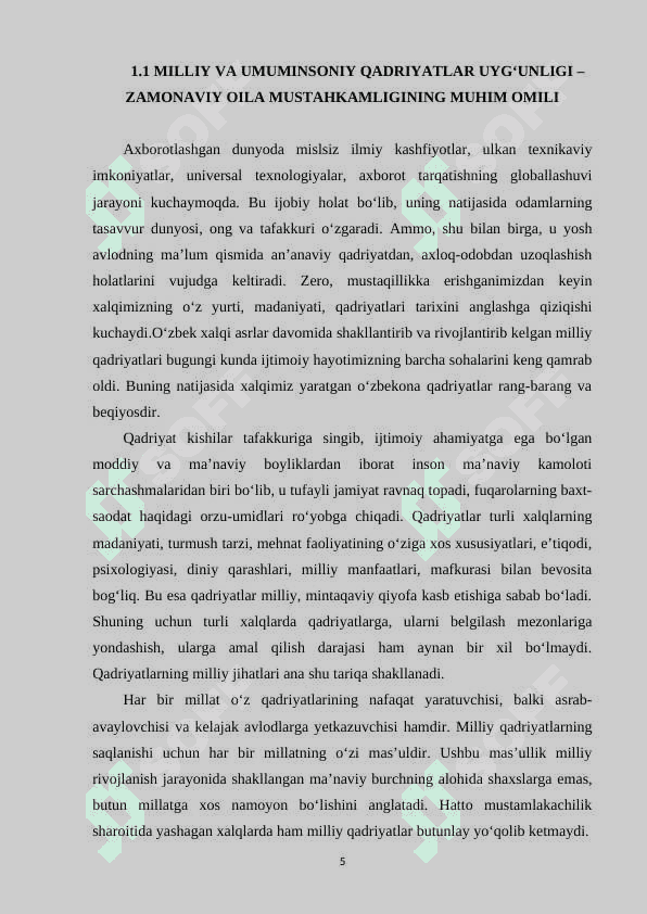 Oilaviy an’analar, qadriyatlar tahlili 5